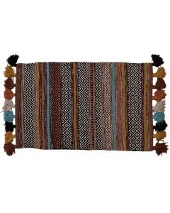 Fringe rug, chenille/cotton, multicolored, 50x80 cm