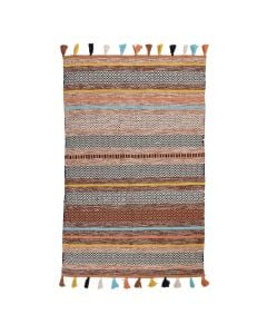 Fringe carpet, chenille/cotton, multicolored, 120x170 cm