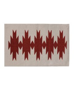 Rug, 100% cotton, natural/rust, 50x80 cm