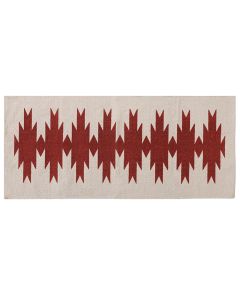 Rug, 100% cotton, natural/rust, 55x120 cm