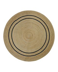Circular rug, 80% jute & 20% cotton, beige/black , Dia. 100 cm