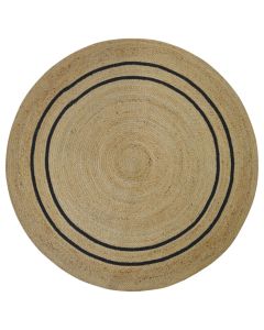 Circular rug, 80% jute & 20% cotton, beige/black , Dia. 150 cm