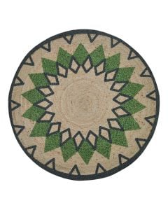Circular rug, 100% jute, beige/green, Dia. 120 cm
