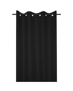 Jefferson blackout curtain with rings, 100% polyester, black, 140x260 cm