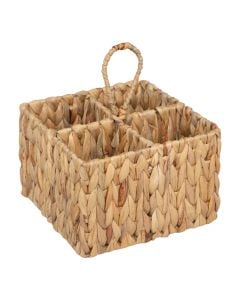Harmony spoon/fork holders, 

steel/straw
, natural, 
 20x20x23.5 cm