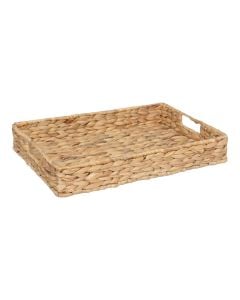 Harmony serving tray, 

steel/straw
, natural, 
 45x32x7 cm