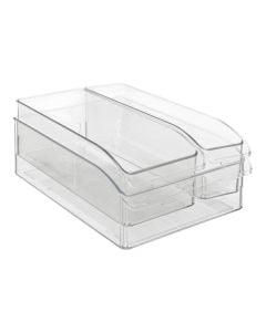 Fridge organizer set (3 pieces), plastic
, transparent, 
 21x30.5x9 cm