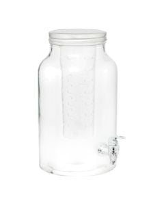Dispenser jar with faucet, glass
, transparent, 
6 L / 17.5x17.5x31 cm
