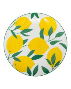 Serving plate, porcelain
, white with lemon motifs, 
Dia. 26.5x2.9 cm