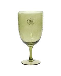 Wine glass, glass, green, Dia. 9 cm x H 17.9 cm