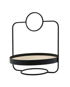 Cake stand, metalic, black, Dia. 26 x H 31 cm