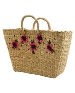 Shopping bag, straw, natural, 45 x 20 x H 40 cm