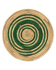 Placemat, jute, natural/green, Dia. 38 cm