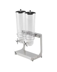 Double cereal dispenser, stainless steel/plexiglass, silver/transparent, 6L / 33.5x24x H 65 cm