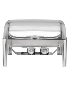 Rectangular bain-marie with lid, stainless steel, silver, 63.5x45.5x H 44 cm