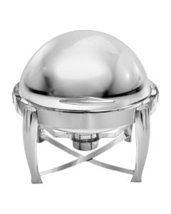 Round bain-marie with lid, stainless steel, silver, 6L / Dia. 40 x H 44 cm