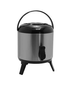 Thermic dispenser, inox, silver, black, Dia. 24 cm x H 31 cm, 6 l
