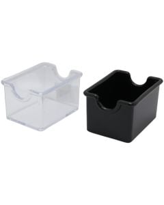 Sugarbag holder, polystirene, black, white, transparent, 8 x 5 x H5 cm