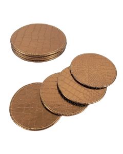 Coaster for glasses (PK4), plastic, copper color, Dia. 10 x H 2.5 cm