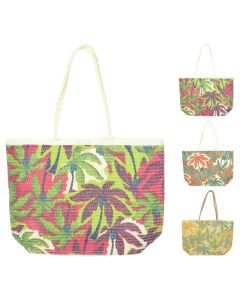 Beach bag, floral motifs, various colors, 52x14x36 cm