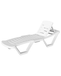 Plastic chaise longue, Garden Plastik, white color