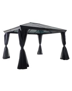 Metal/polycarbonate gazebo, Belize, Aluminum/steel structure, anthracite color, 3.6x3 m