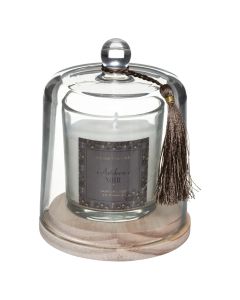 Scented candle, Amber wood scent, with glass cage, D10.7xH13.8 cm