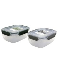 Storage container set (3 pieces), PP/Silicone, transparent/grey, 400 / 800 / 1400 ml