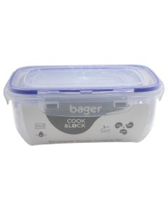 Cook&Lock storage container set (3 pieces), PP/Silicone, transparent/light blue, 400 / 800 / 1400 ml