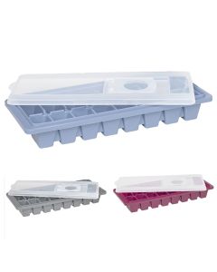 Tropical ice maker with lid, plastic, transparent/light blue, 26x11x4 cm