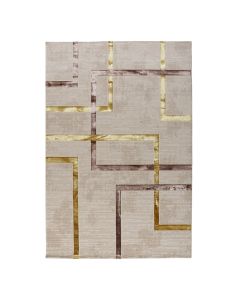 Carpet Eva, polyester shrink, cream/gold, 160x230 cm