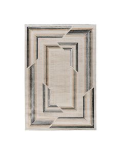 Carpet Meredith, polypropylene and polyester shrink/heatset, cream/meant green, 133x190 cm