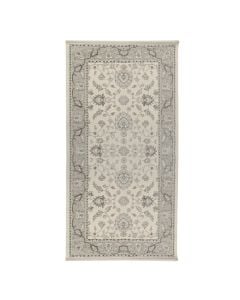 Rug Elit, shinny polyester, cream/grey, 80x150 cm