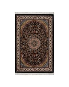 Persian carpet, acrylic/cotton/polyester, black, 150x225 cm
