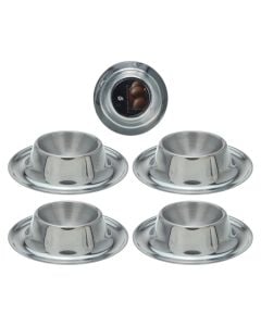 Set of egg holder (Pck4), stainless steel, silver, Dia. 8.5 x H2 cm