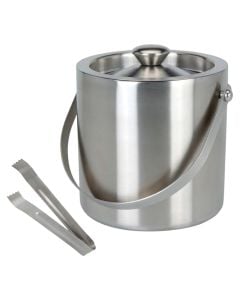 Ice bucket, stainless steel, silver, Dia. 15 x H16 cm