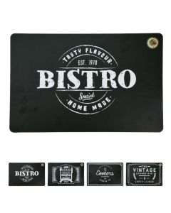 Placemat Bistrot, polypropylene, black, 28.5x43.5  cm