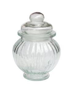 Storage jar, glass, transparent, Dia. 9 x H 12 cm