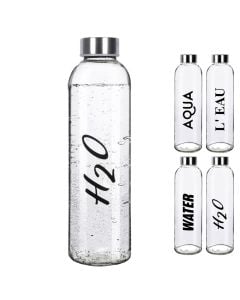 Drinking bottle, glass, transparent, Dia. 7  x H 25 cm
