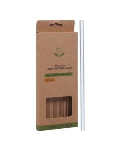 Drinking straws, glass, transparent, 20 cm