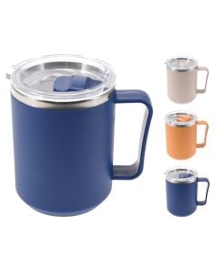 Mug, stainless steel, assorted colors, 420 ml