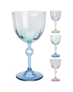 Wine glass, glass, assorted colors, Dia. 8.8x H 16.8 cm