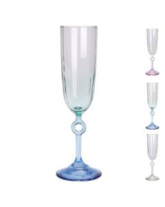 Champagne glass, glass, assorted colors, Dia. 8.8x H 16.8 cm