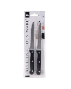 Set of steak knives (Pck 2), stainless steel, black, 27 cm