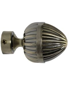 Metal finish for curtain rod, stainless steel, bronze, Dia. 28 mm