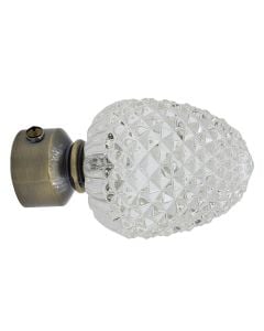 Knobs for stainlees steel rod, glass, transparent, Dia. 28 mm