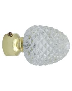 Knobs for stainlees steel rod, glass, transparent, Dia. 28 mm