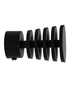 Metal finish for curtain rod, stainless steel, black, Dia. 28 mm