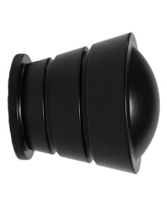 Metal finish for curtain rod, stainless steel, black, Dia. 28 mm
