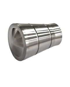 Metal finish for curtain rod, stainless steel, silver, Dia. 28 mm